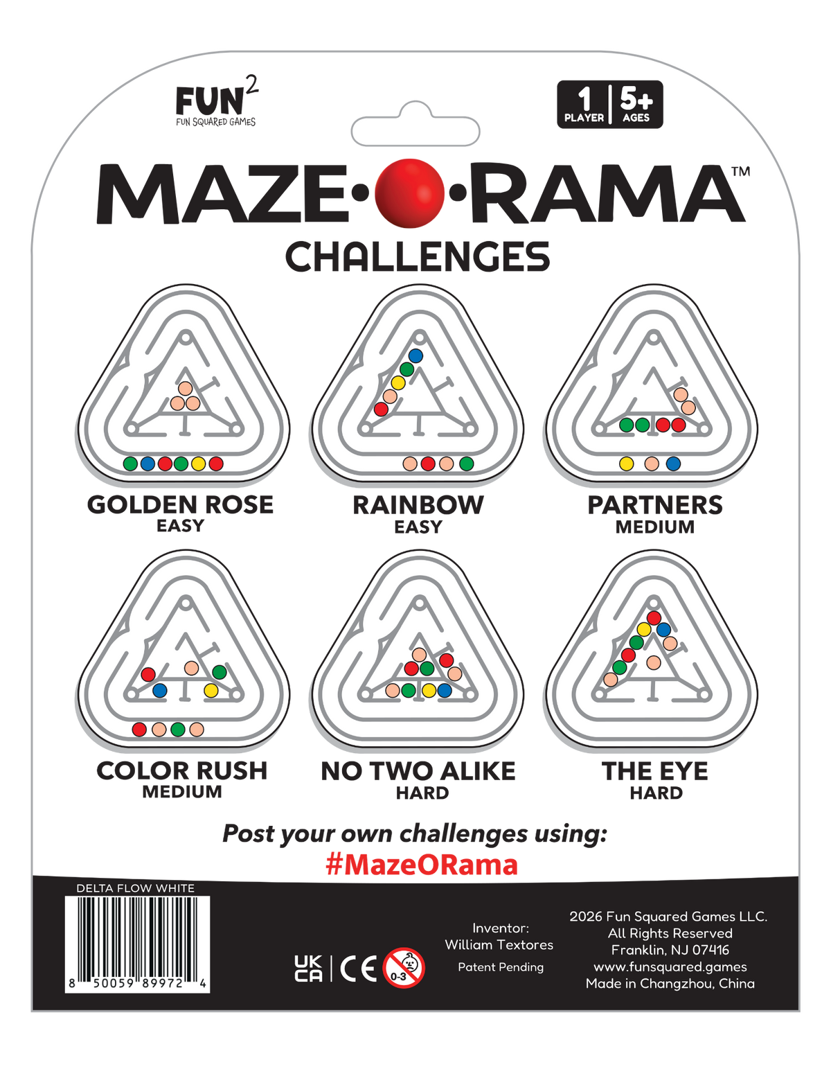 Maze-O-Rama Delta Flow Handheld Marble Maze - White