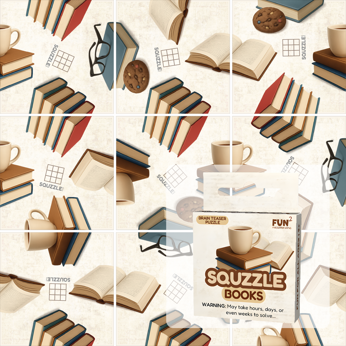 Squzzle Books 9-Tile Edge-Matching Puzzle, Boxed