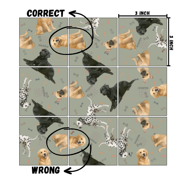 Squzzle Dogs 9-Tile Edge-Matching Puzzle, Boxed