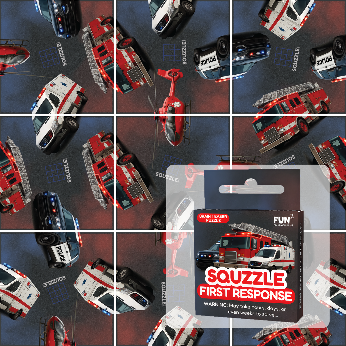 Squzzle First Response 9-Tile Edge-Matching Puzzle, Boxed