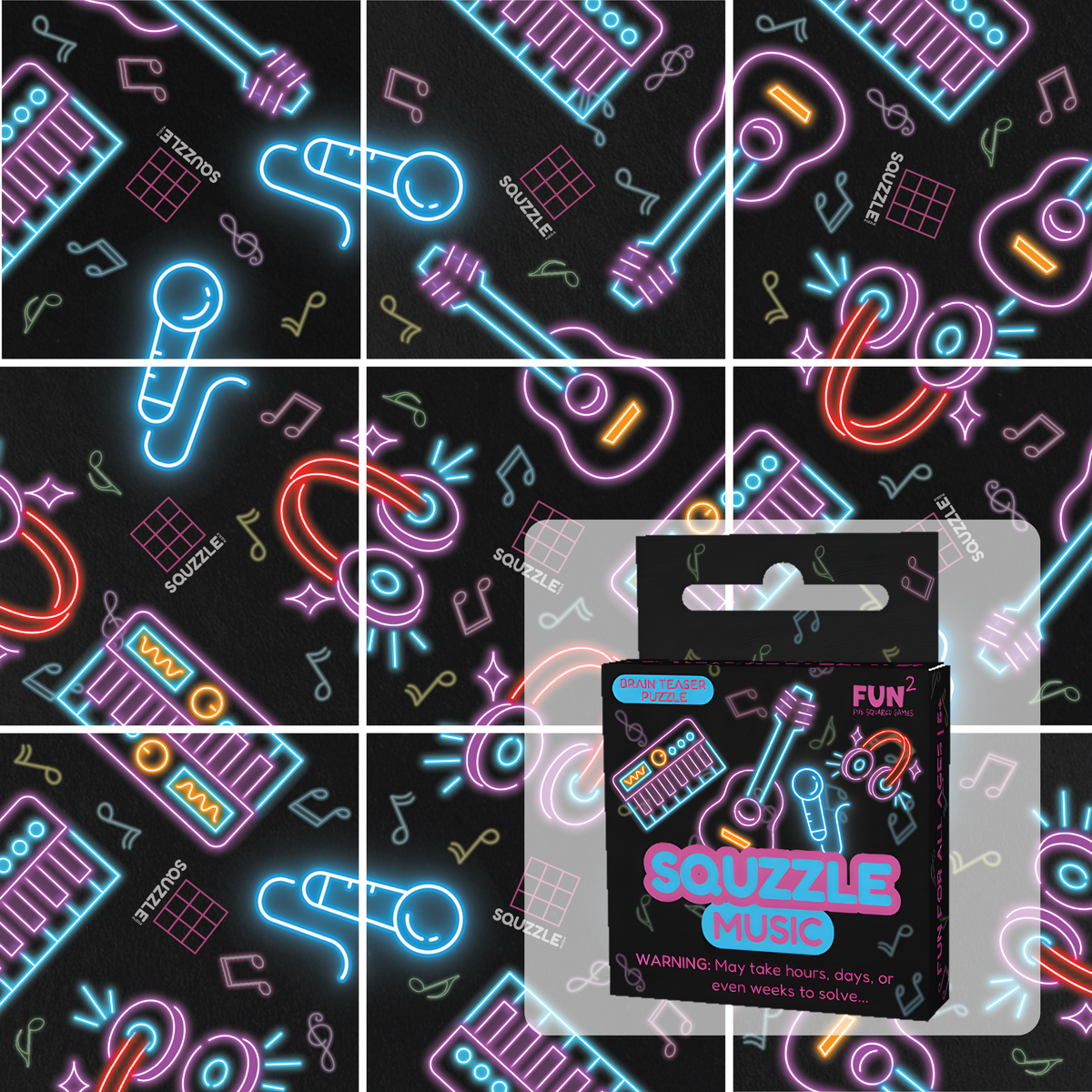 Squzzle Music 9-Tile Edge-Matching Puzzle, Boxed