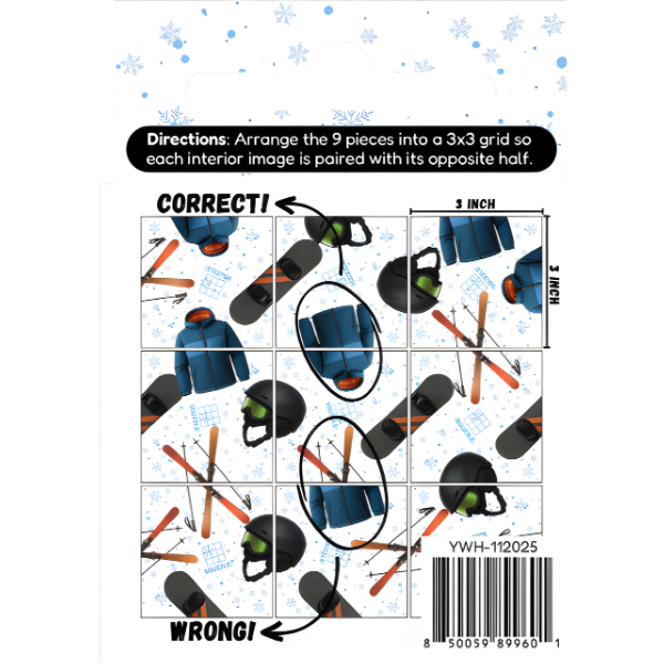 Squzzle Snow Sports 9-Tile Edge-Matching Puzzle, Boxed