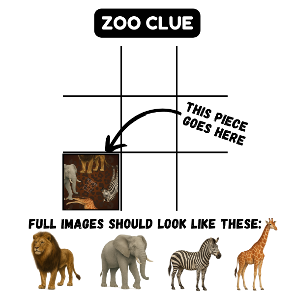 Squzzle Zoo 9-Tile Edge-Matching Puzzle, Boxed