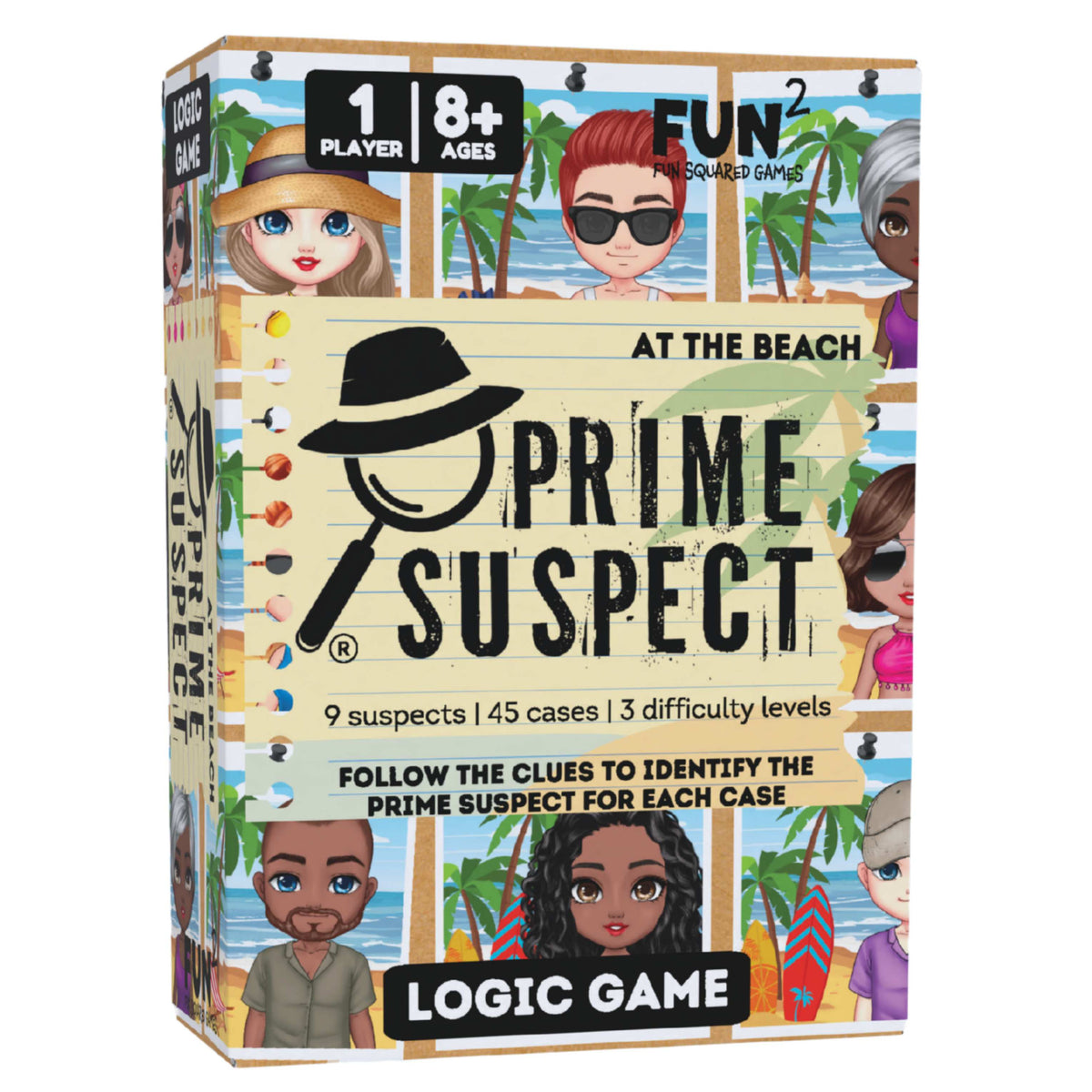 Prime Suspect At the Beach Solo box on a white background