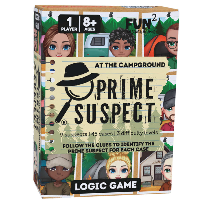 Prime Suspect At the Campground Solo box on a white background
